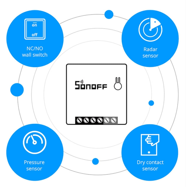 Interruptor Inteligente WIFI Sonoff MINIR2 de Controlo Duplo Peças Pequenas para Modificação DIY