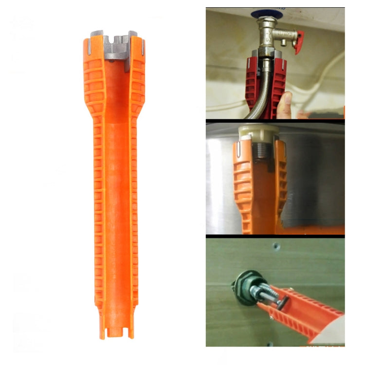 Chave Multifuncional para Torneiras de Casa de Banho, Ferramenta de Instalação de Canalização, Ferramenta de Reparação e Remoção de Tubos de Água, 5 em 1, 8 em 1, Metal com Dupla Cabeça