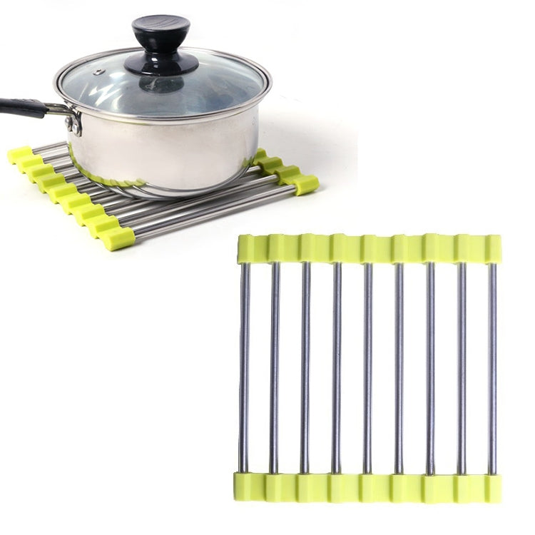 MS-202 Tapete de cozinha doméstico em aço inoxidável antiderrapante e anti-queimaduras, tapete dobrável isolante para panelas, cor entregue aleatoriamente, MS-202 cor aleatória