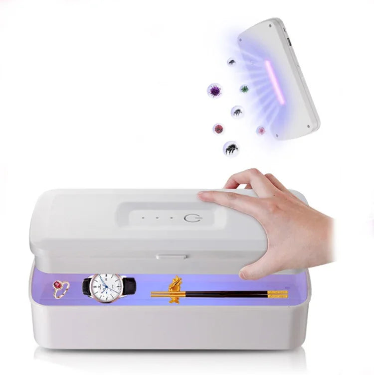 Caixa de Esterilização para Telemóvel 907 Esterilizador Portátil Ultravioleta Multifuncional Máquina Inteligente de Esterilização, Branco, Rosa