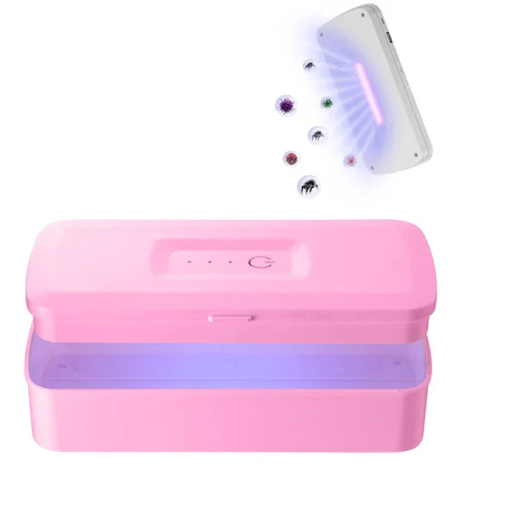 Caixa de Esterilização para Telemóvel 907 Esterilizador Portátil Ultravioleta Multifuncional Máquina Inteligente de Esterilização, Branco, Rosa