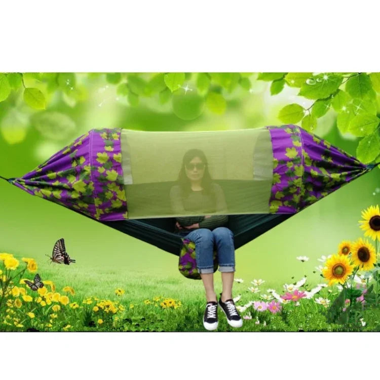 Rede de Sombra Anti-Mosquitos para Camping ao Ar Livre, Rede de Mosquitos Impressa em Tecido Paraquedas, Tamanho: 270x140cm, 270x140cm Bordo