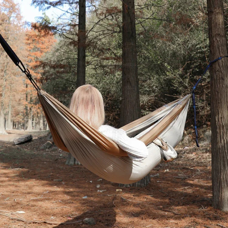 Rede Dupla Inflável para Camping ao Ar Livre, Balanço Anti-Tombamento, Tamanho: 270x140cm, 270x140cm Verde Inflável, 270x140cm Azul Inflável, 270x140cm Caqui Inflável