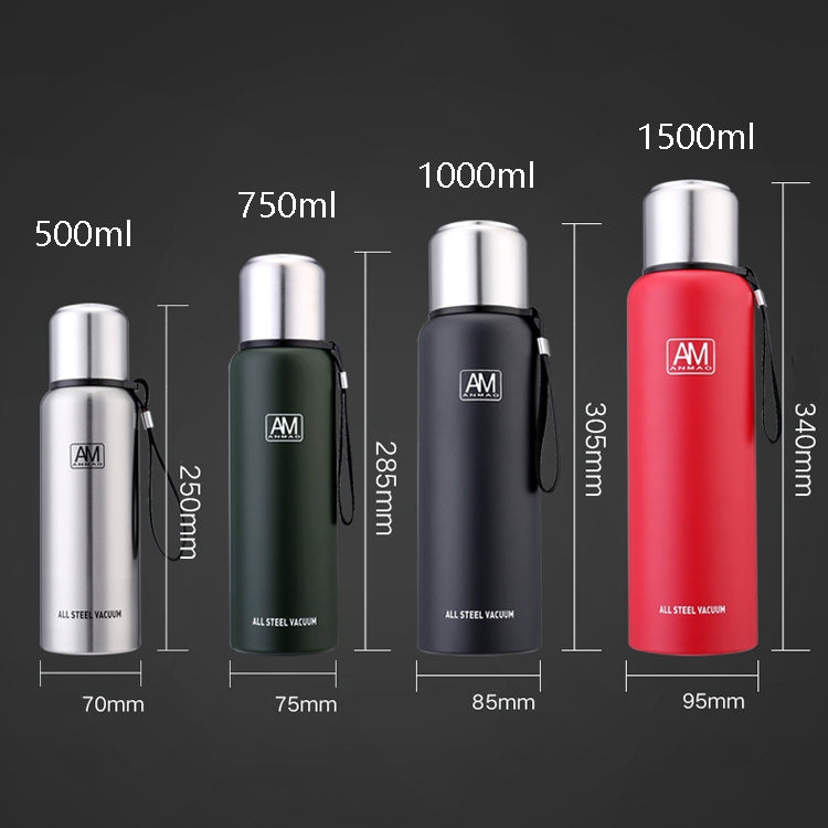 Caneca Isolada em Aço Inoxidável 304 Grande Capacidade Copo de Água Desportiva para Viagem ao Ar Livre, 500ml, 750ml, 1000ml, 1500ml