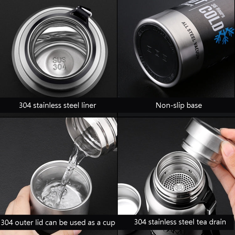 Caneca Isolada em Aço Inoxidável 304 Grande Capacidade Copo de Água Desportiva para Viagem ao Ar Livre, 500ml, 750ml, 1000ml, 1500ml