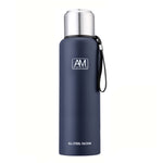 Caneca Isolada em Aço Inoxidável 304 Grande Capacidade Copo de Água Desportiva para Viagem ao Ar Livre, 500ml, 750ml, 1000ml, 1500ml