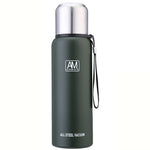 Caneca Isolada em Aço Inoxidável 304 Grande Capacidade Copo de Água Desportiva para Viagem ao Ar Livre, 500ml, 750ml, 1000ml, 1500ml