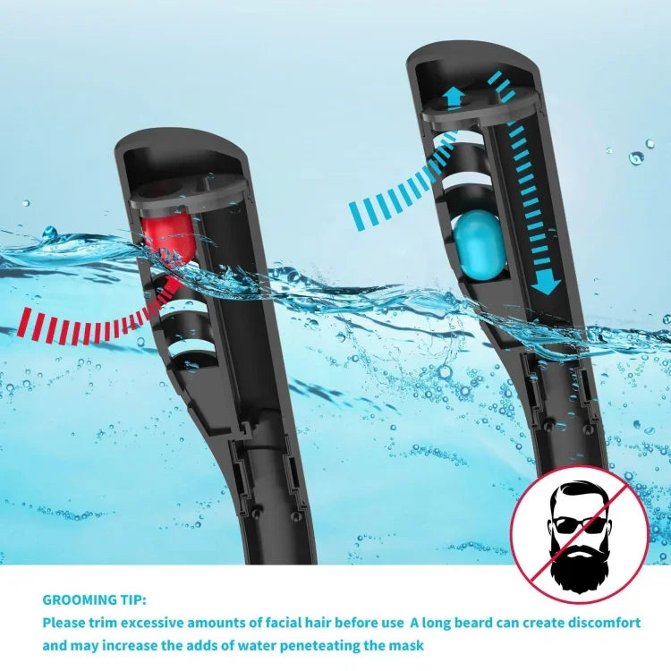 Máscara de Mergulho com Tubo Duplo de Silicone Máscara de Mergulho Completa à Prova de Água para Snorkeling, S/M, L/XL