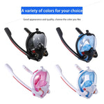 Máscara de Mergulho com Tubo Duplo de Silicone Máscara de Mergulho Completa à Prova de Água para Snorkeling, S/M, L/XL