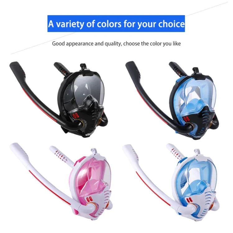 Máscara de Mergulho com Tubo Duplo de Silicone Máscara de Mergulho Completa à Prova de Água para Snorkeling, S/M, L/XL