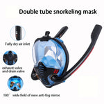Máscara de Mergulho com Tubo Duplo de Silicone Máscara de Mergulho Completa à Prova de Água para Snorkeling, S/M, L/XL