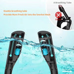 Máscara de Mergulho com Tubo Duplo de Silicone Máscara de Mergulho Completa à Prova de Água para Snorkeling, S/M, L/XL