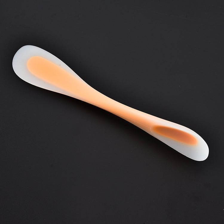 Espátula multifuncional de silicone de dupla cabeça e dupla finalidade, colher translúcida para pastelaria, entrega de cor aleatória