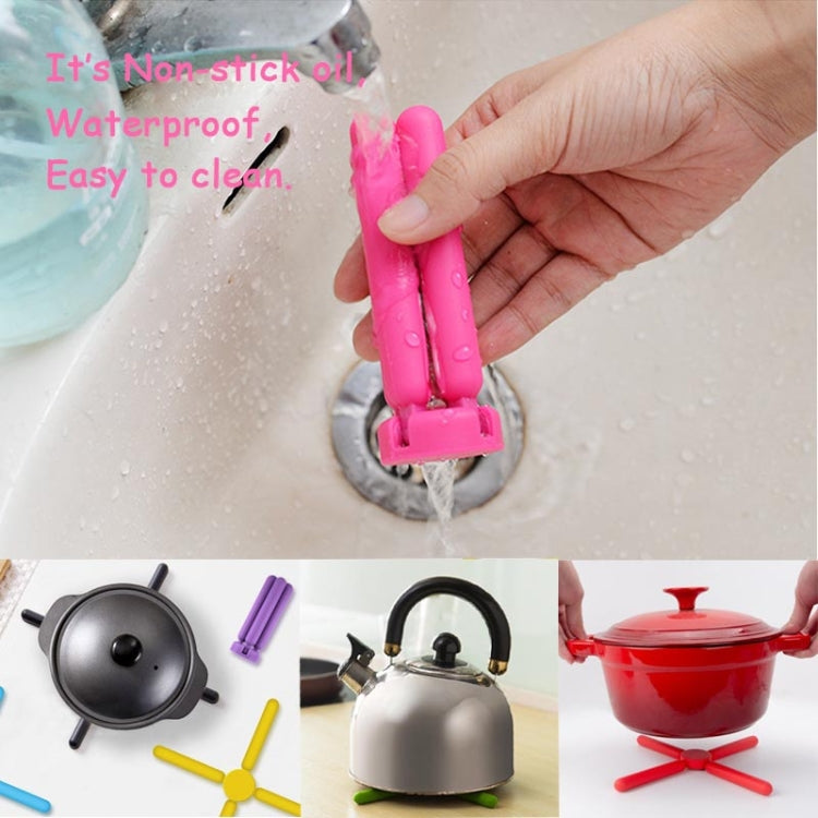 Tapete de cozinha dobrável em silicone espesso em forma de cruz, almofada isolante para panelas, base para copos, entrega de cor aleatória