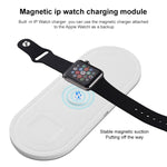 Carregador Sem Fios Multi-funções 3 em 1 10W KT-W50A8 com Suporte para iPhones / iWatch / AirPods