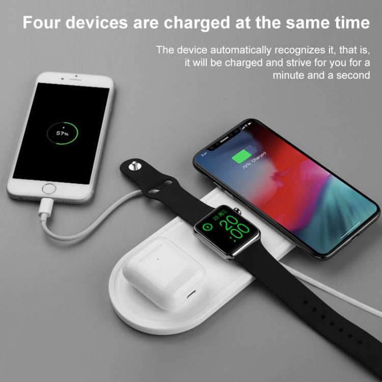Carregador Sem Fios Multi-funções 3 em 1 10W KT-W50A8 com Suporte para iPhones / iWatch / AirPods