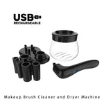 Esfregona Elétrica Máquina de Limpeza Automática para Pincéis de Maquilhagem Secador Automático USB Recarregável, Branco, Preto