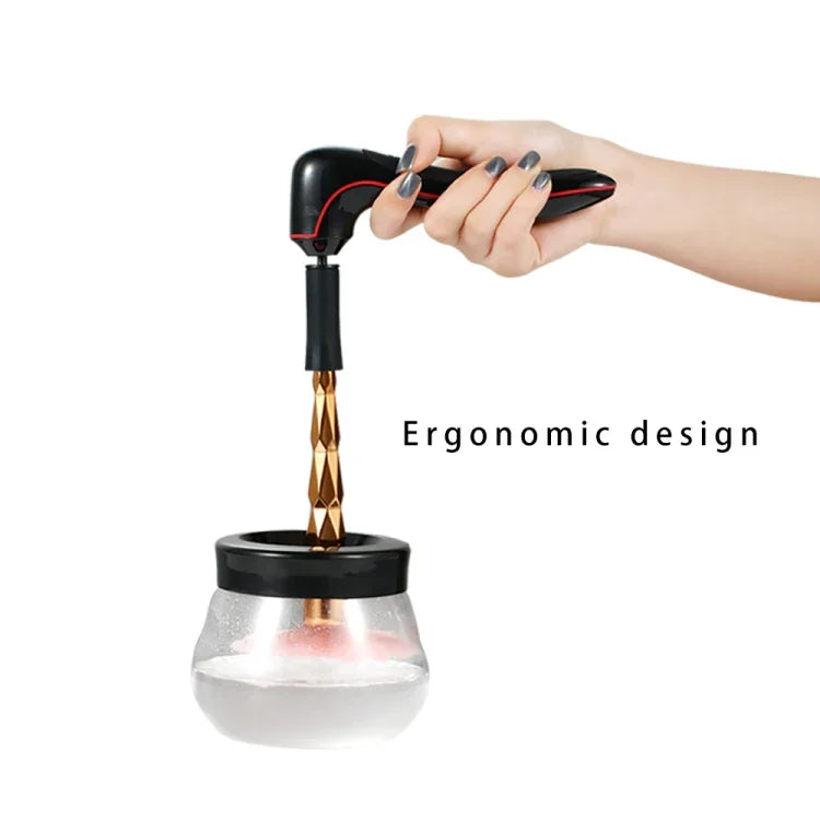Esfregona Elétrica Máquina de Limpeza Automática para Pincéis de Maquilhagem Secador Automático USB Recarregável, Branco, Preto