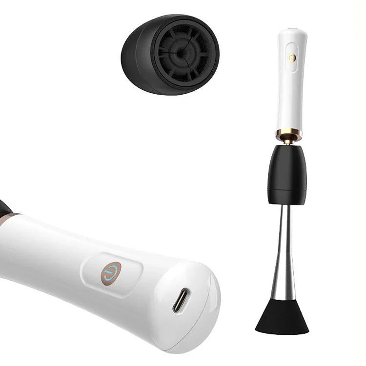 Esfregona Elétrica Máquina de Limpeza para Pincéis de Maquilhagem USB Recarregável Secagem Automática, Preto, Branco