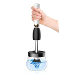 Esfregona Elétrica Máquina de Limpeza para Pincéis de Maquilhagem USB Recarregável Secagem Automática, Preto, Branco