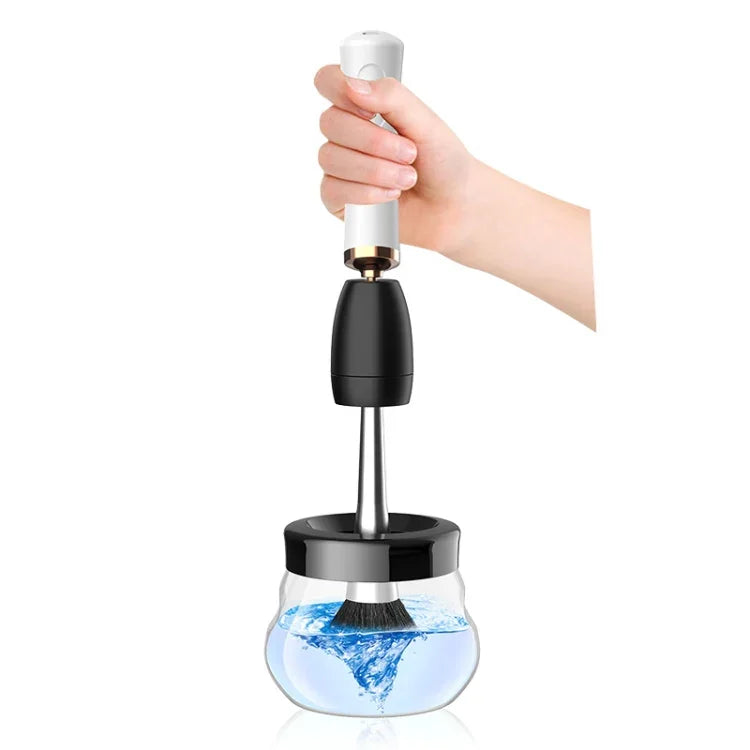 Esfregona Elétrica Máquina de Limpeza para Pincéis de Maquilhagem USB Recarregável Secagem Automática, Preto, Branco