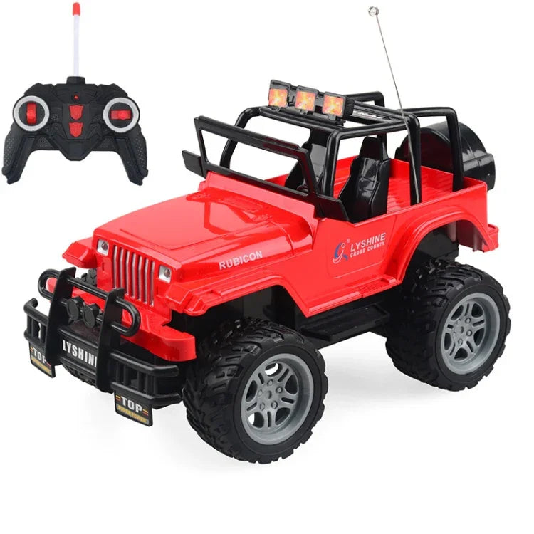 Brinquedo Elétrico para Crianças, Carro de Controlo Remoto Quatro Vias, Modelo 1:18, SUV Vermelho 6061
