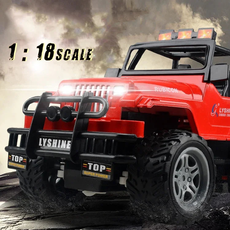 Brinquedo Elétrico para Crianças, Carro de Controlo Remoto Quatro Vias, Modelo 1:18, SUV Vermelho 6061