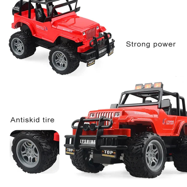 Brinquedo Elétrico para Crianças, Carro de Controlo Remoto Quatro Vias, Modelo 1:18, SUV Vermelho 6061