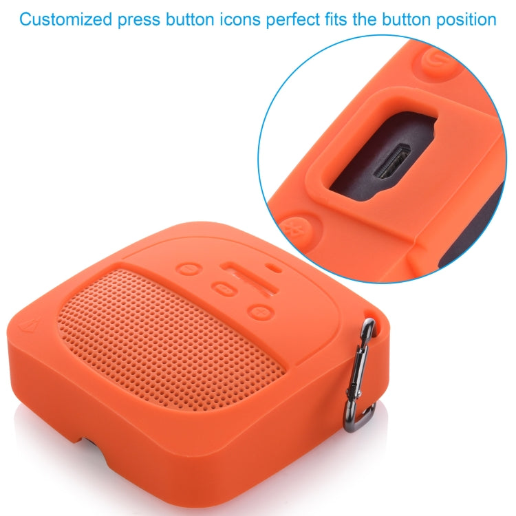 Capa Protetora de Silicone Anti-Queda para Armazenamento de Áudio para Bose Soundlink Micro, Capa de Silicone Laranja, Capa de Silicone Cinzento Escuro