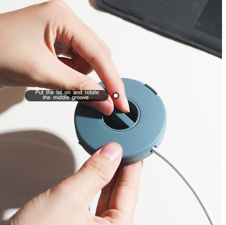 Round Data Cable Storage Box Earphone Storage Collection Box, Yellow, Blue, Transparent, Orange