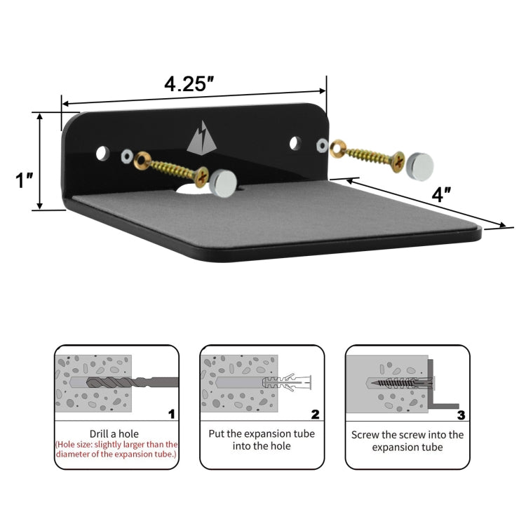 Suporte de Parede para Altifalante Bluetooth Suporte para Carregamento de Telemóvel ao Lado da Cama, 4,3 polegadas