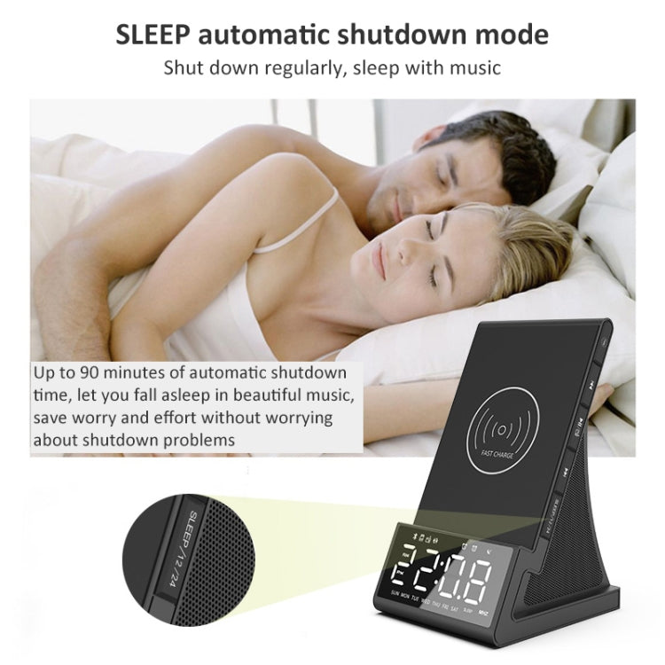 Altifalante Bluetooth Multifuncional X7 com Carregamento Sem Fios, Despertador, Rádio e Controlo Remoto, Ficha US, Ficha UK, Ficha EU
