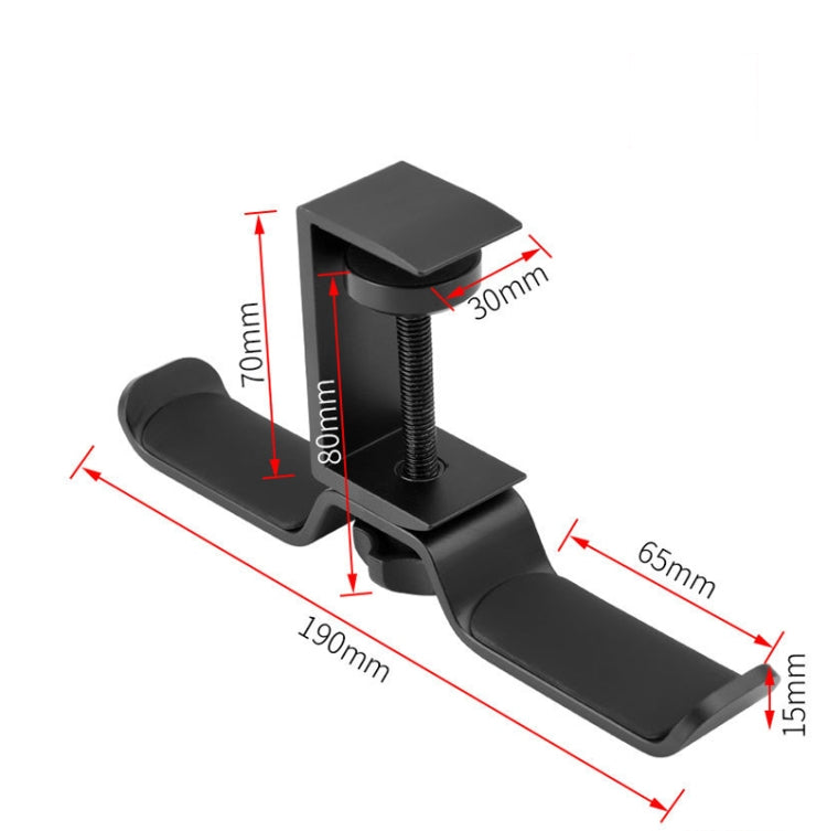 Suporte Duplo Universal em Metal para Auscultadores, Suporte de Mesa com Clipe de Fecho, Prateleira de Exposição para Auscultadores, Preto, Prateado