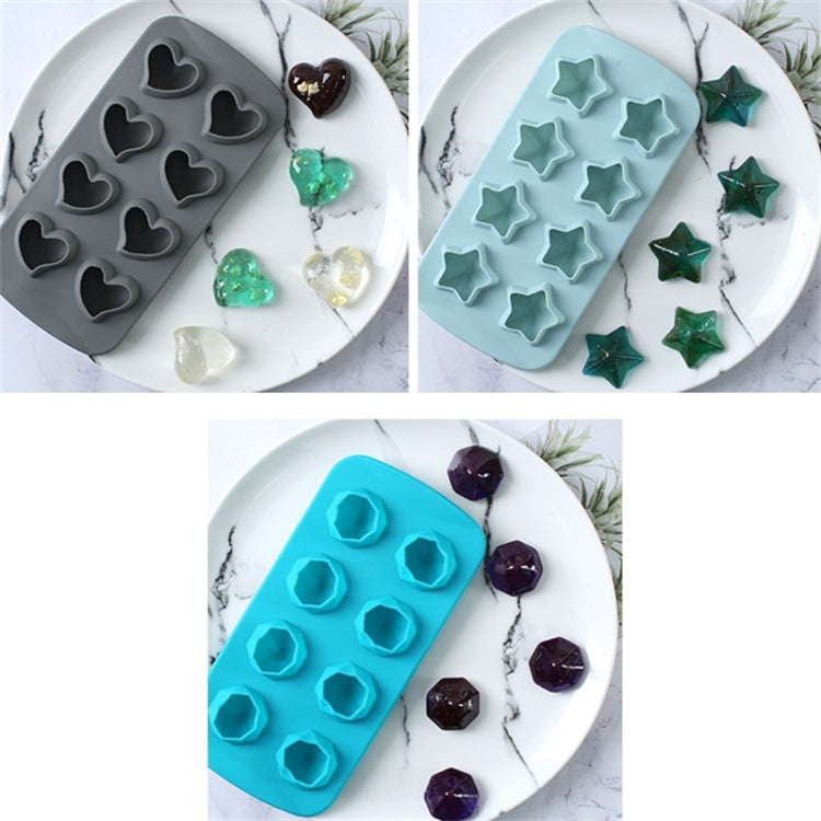2 PCS Creative Silicone Ice Tray Mold 8 Continuous Mould Home-Made DIY Ice Tray Box, Style:, Brick  (Blue), Brick (Candy Color), Brick  (Jelly), Heart-shaped(Candy Effect), Heart-shaped(Jelly Effect), Five-star (Candy Effect)