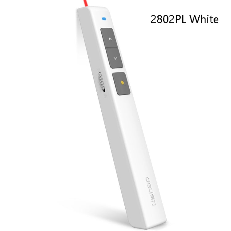 Deli Caneta para Virar Páginas com Laser 2.4GHz Recarregável para Projetor de Discurso, 2802PL (Branco), 2802PL (Preto), 2802L (Branco), 2802L (Preto)