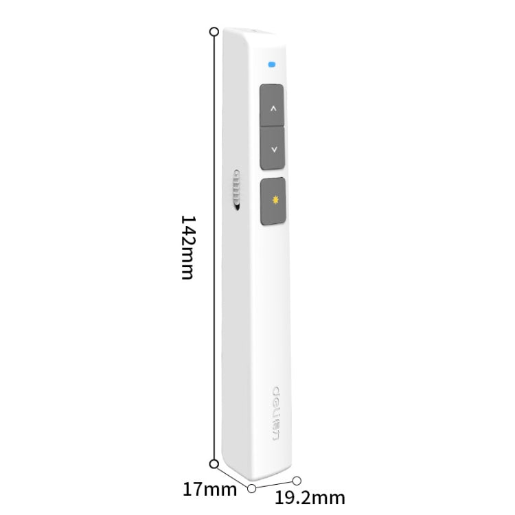 Deli Caneta para Virar Páginas com Laser 2.4GHz Recarregável para Projetor de Discurso, 2802PL (Branco), 2802PL (Preto), 2802L (Branco), 2802L (Preto)