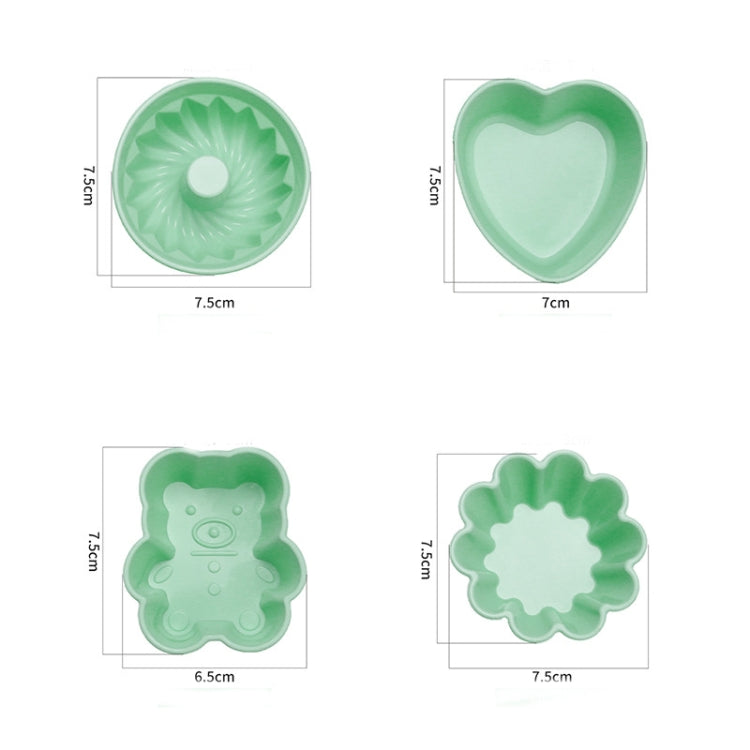 Molde Criativo DIY de Silicone para Bolo, Forma de Cupcake e Muffin, Estilo: Urso (Rosa Macaron), Flor (Verde Macaron), Flor (Rosa Macaron), Flor (Cor Doce), Oco (Ciano Macaron), Oco (Rosa Macaron), Oco (Cor Doce)
