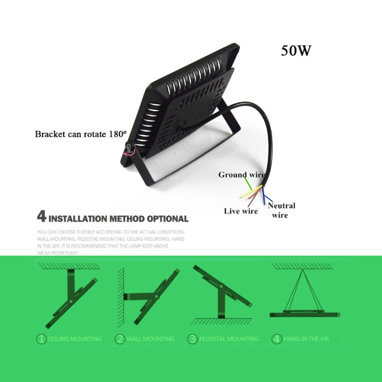 Luz LED Ultra-fina para Plantas, Luz de Crescimento COB de Espectro Completo, Luz de Preenchimento para Estufa de Vegetais, Frutas e Flores sem Plugue, 50W, 100W, 150W
