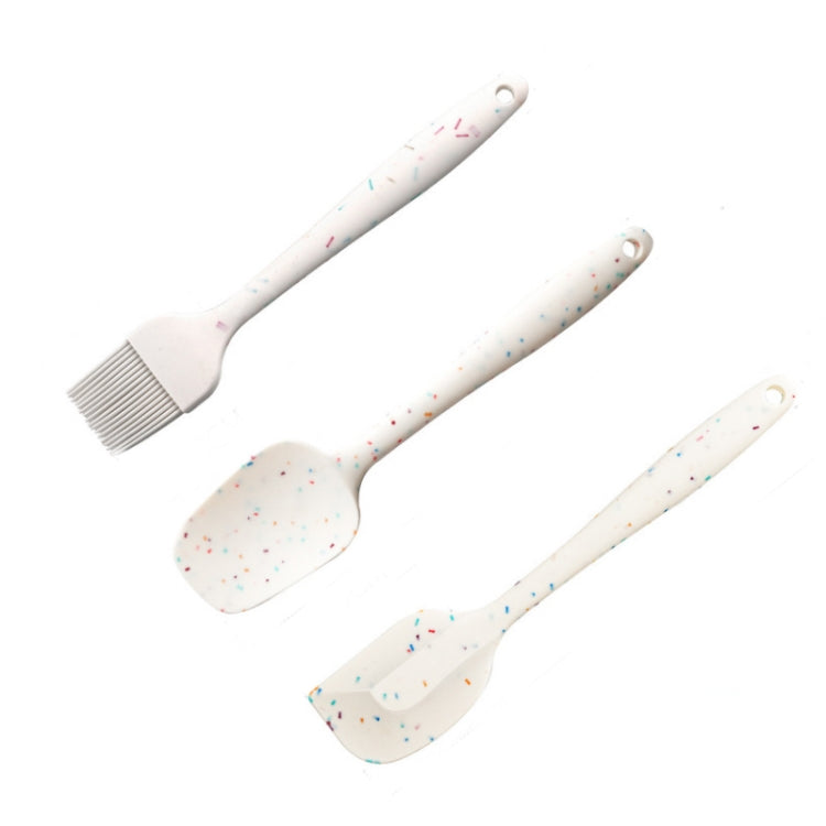 Conjunto de Ferramentas 3 em 1 para Panquecas na Cozinha DIY, Pincel para Churrasco com Grão de Cor + Espátula para Manteiga + Conjunto de Espátulas, Branco