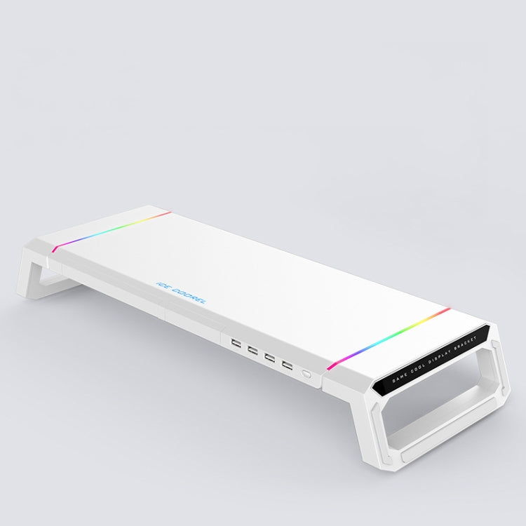 Suporte dobrável para portátil ICE COOREL T1 com iluminação RGB e 4 interfaces USB de expansão, suporte aumentado para monitor