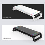 Suporte dobrável para portátil ICE COOREL T1 com iluminação RGB e 4 interfaces USB de expansão, suporte aumentado para monitor