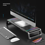 Suporte dobrável para portátil ICE COOREL T1 com iluminação RGB e 4 interfaces USB de expansão, suporte aumentado para monitor