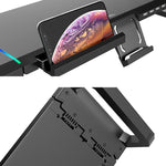 Suporte dobrável para portátil ICE COOREL T1 com iluminação RGB e 4 interfaces USB de expansão, suporte aumentado para monitor