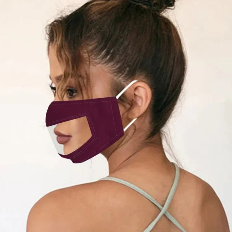 Viseira Facial Anti-Embaçamento com Linguagem Labial para Surdos e Mudos, Impressão de Cor Sólida, Vermelho, Preto, Cinzento, Azul Lago, Impressão A, Impressão B, Impressão C, Impressão D, Aditivo A, Aditivo B, Aditivo C