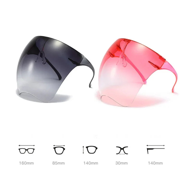 Viseira Facial Anti-Embaçamento de Proteção Completa para Homens e Mulheres com Óculos Integrados Anti-Cuspo, Óculos de Sol com Proteção Solar (Cinza Degradé)