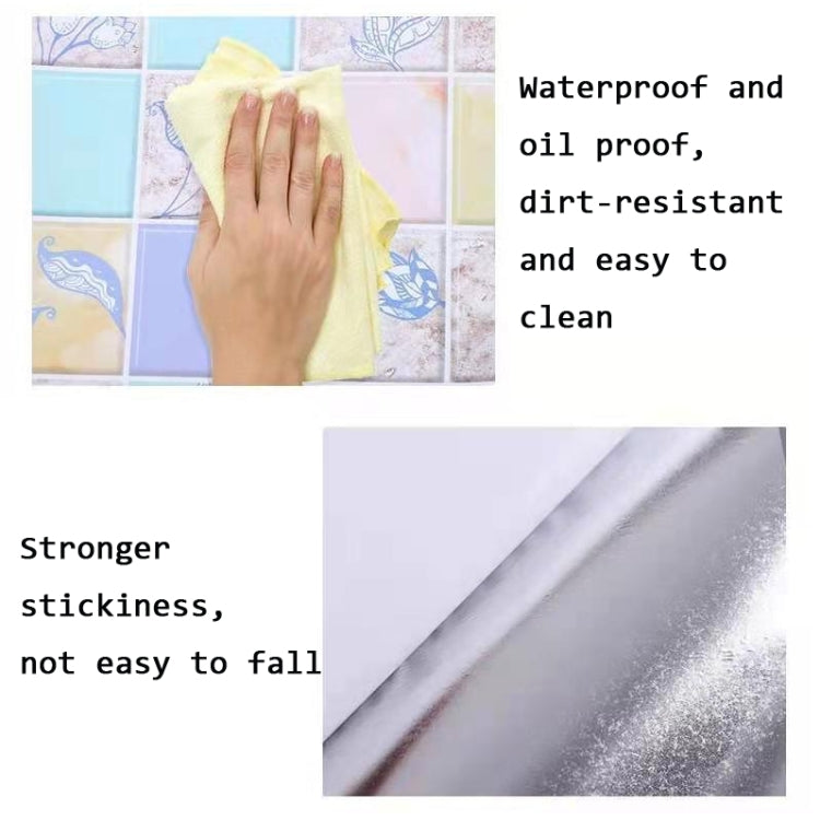 Autocolantes de Azulejo Anti-Fumo para Cozinha, Papel de Parede para Fogão, Flores em Flor, Porcelana Azul e Branca, Videira Roxa
