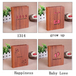 6-Inch 32 Sheets Wooden DIY Photo Album Creative Gift, 1314, Grow Up, Happiness, Baby Love, Love For You, The Story Of Time, Forever, Photo Album, I love You, I Am On My Way, Fawn, Pickup Light Stream Shadow