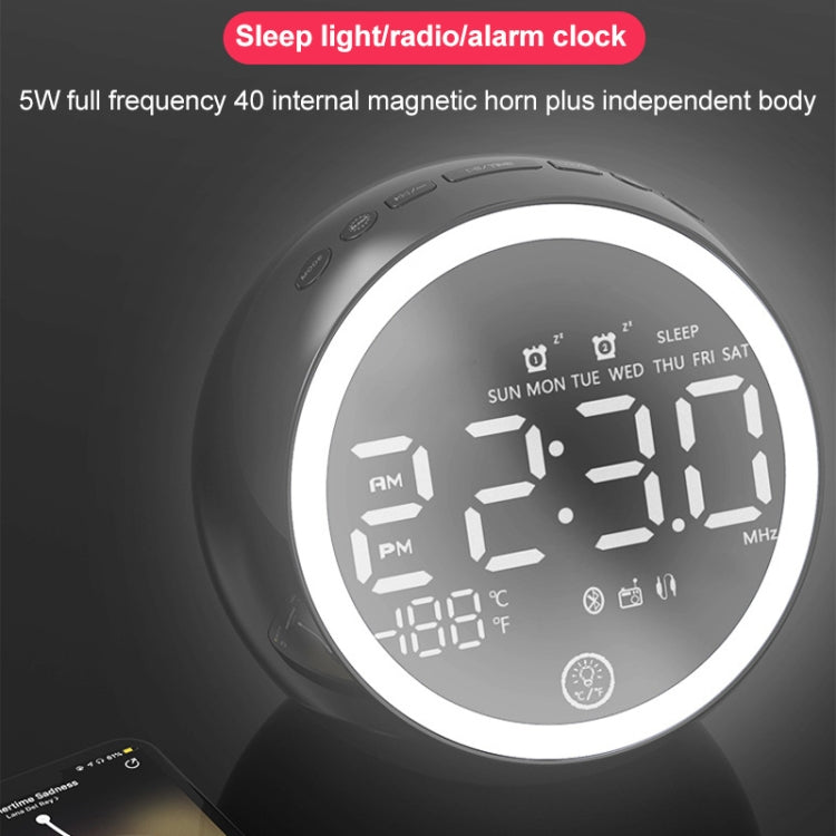 Altifalante Bluetooth Multifuncional X10 com Luz Noturna LED, Despertador, Suporte para Cartão TF, AUX e Rádio FM, Ficha US, Ficha EU, Ficha UK