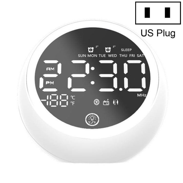 Altifalante Bluetooth Multifuncional X10 com Luz Noturna LED, Despertador, Suporte para Cartão TF, AUX e Rádio FM, Ficha US, Ficha EU, Ficha UK