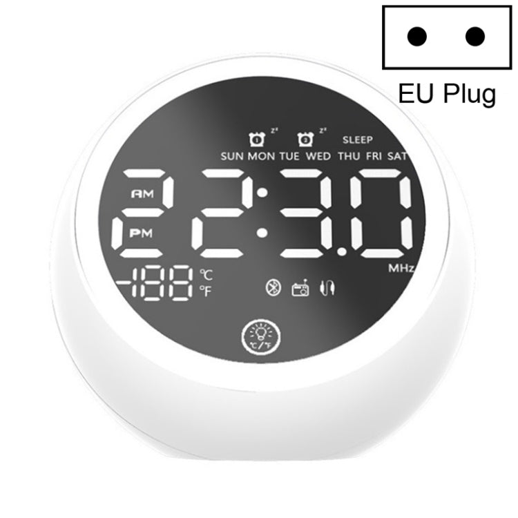 Altifalante Bluetooth Multifuncional X10 com Luz Noturna LED, Despertador, Suporte para Cartão TF, AUX e Rádio FM, Ficha US, Ficha EU, Ficha UK